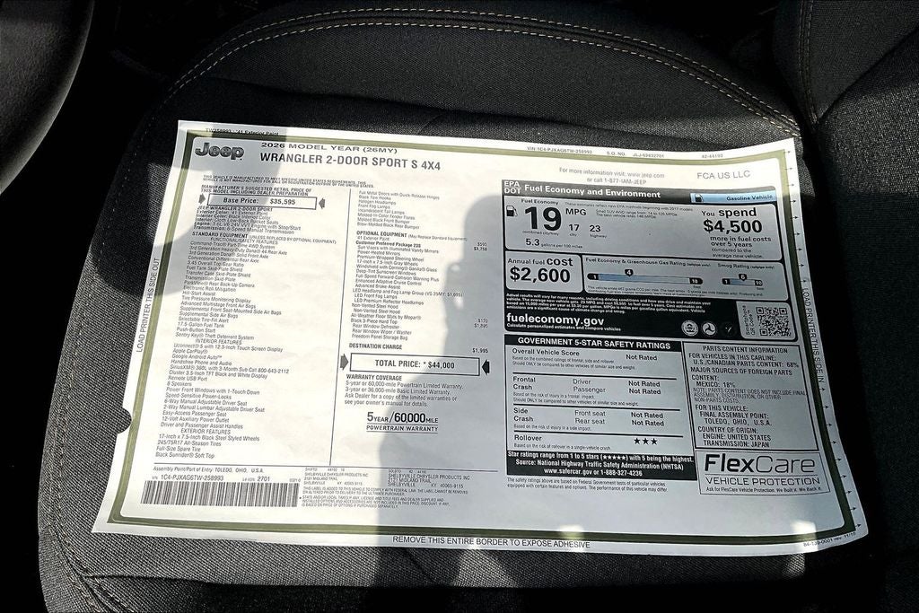 2026 Jeep Wrangler Sport S