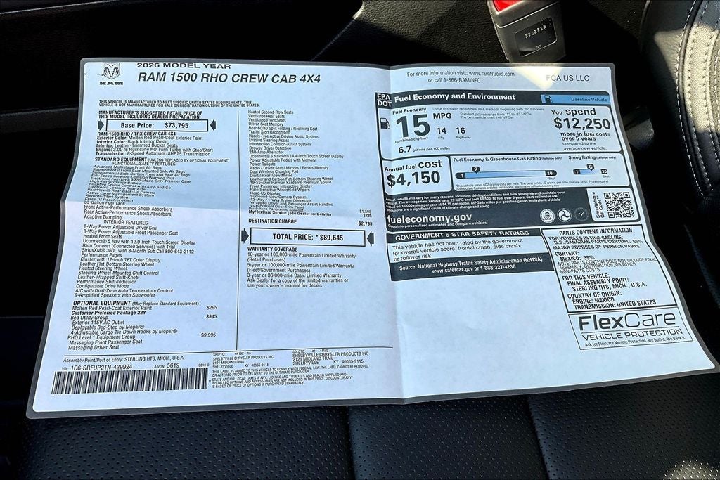 2026 RAM 1500 RHO
