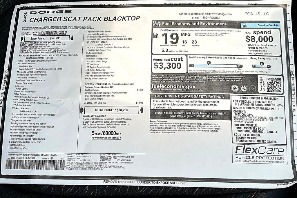 2026 Dodge Charger R/T Scat Pack