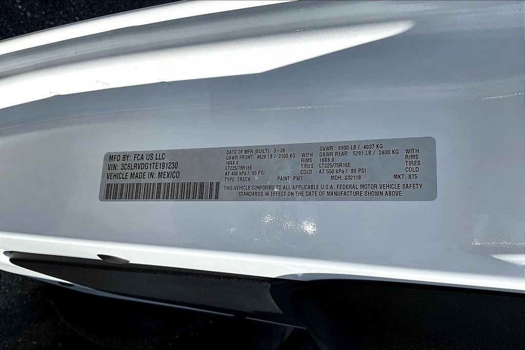 2026 RAM ProMaster 2500 High Roof