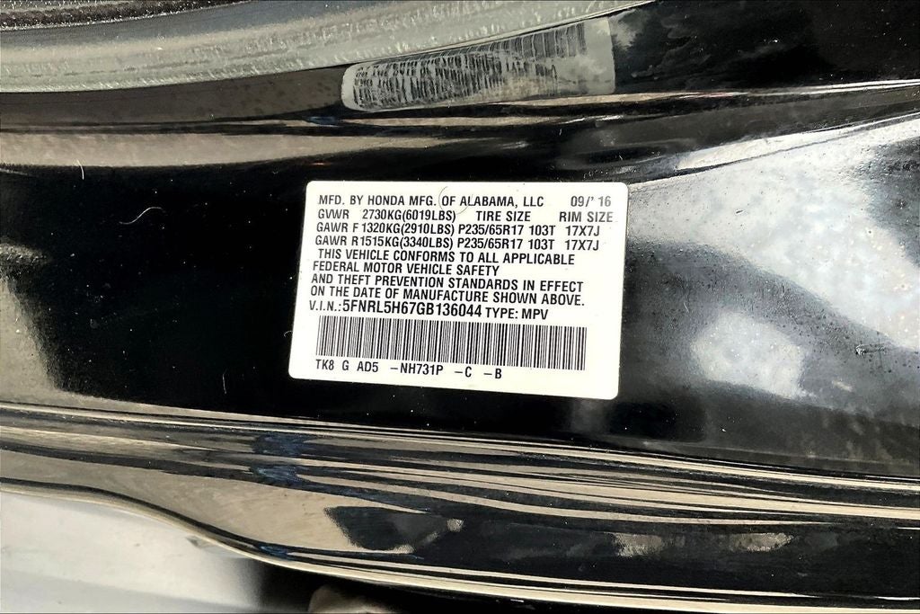 2016 Honda Odyssey EX-L