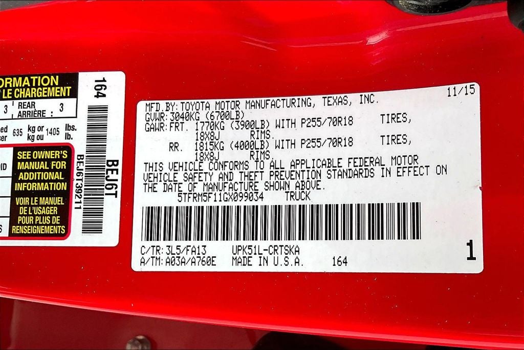 2016 Toyota Tundra SR